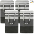 4 Pack Extra Large Laundry Basket, Waterproof & Collapsible Laundry Hamper with Heavy-Duty Handles, Freestanding Hamper for Clothes, Toys, Towels in Home Dorm Bathroom Bedroom-75L, Grey, Local Stock