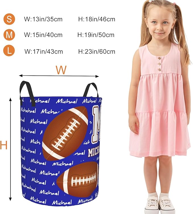 Custom Name Laundry Basket, Personalized Collapsible Laundry Hamper with Name for Bathroom Bedrooms, Customized Dirty Clothes Hamper Storage Basket Gifts for Kids Boys Girls Baby Men Women