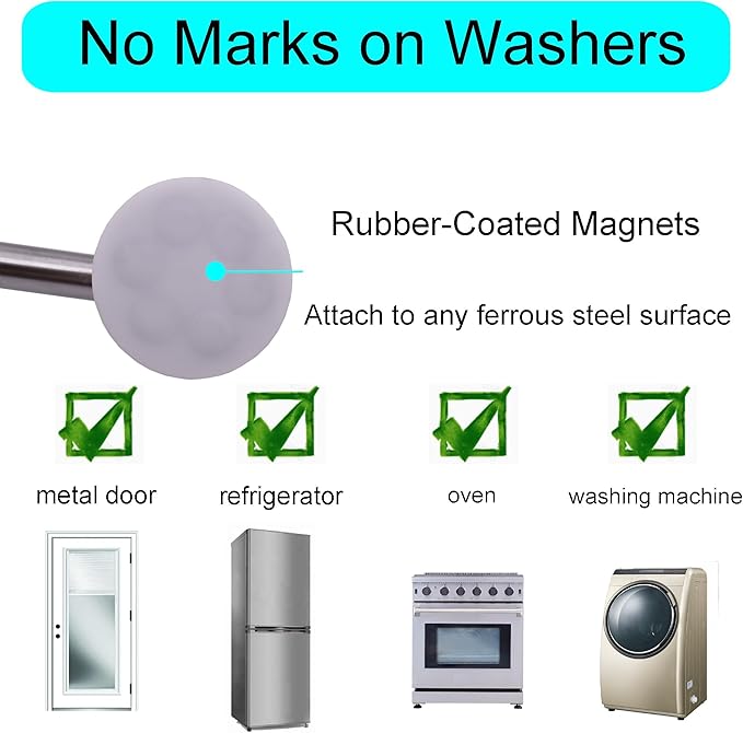 YYST Magnetic Laundry Guard Rail Fence for Washer/Dryer to Keep Clothes from Falling Behind Laundry Room Accessories and Gadgets-16-39" (2)