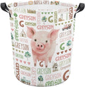 Pig Laundry Basket,Custom Laundry Hamper with Name,Personalized Pig Gifts for Boys Girls,Customize Collapsible Laundry Basket for Bedroom Bathroom,S-16.5"x 13.8"