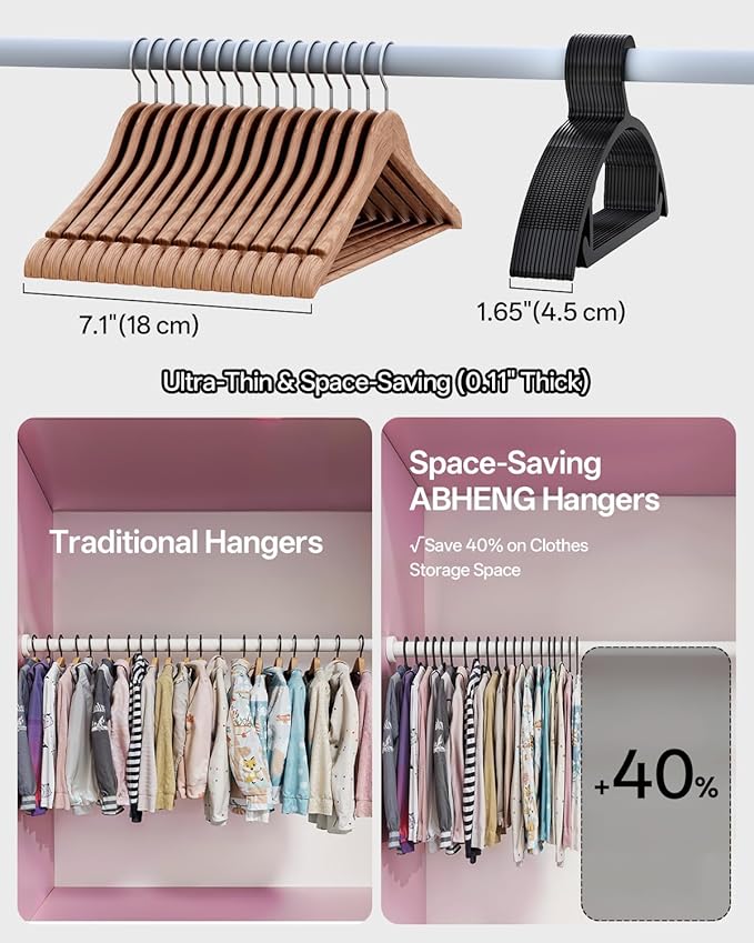 100 Pack Kids Hangers, Non-Slip & Sturdy Coat Hangers, Ultra-Thin Plastic Suit Hangers for 7-12 Years Old, Dry & Wet Dual-Use Multi-Scenario Storage, Holds Up to 11 LB, 14" W,Black,UAPY09100B