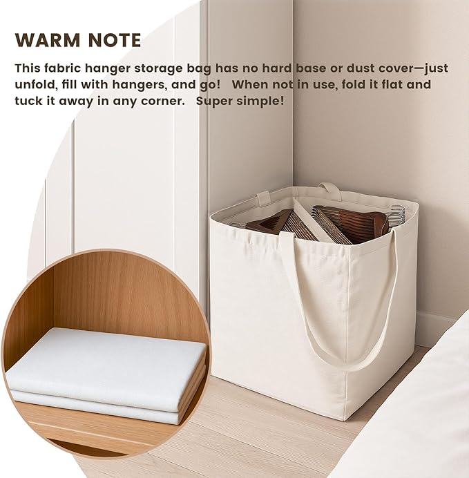 MCPINKY Clothes Hanger Organizer Bag, Hanger Triangle Storage Bag with Handles for Closet Laundry Rooms Wardrobe Drying Rack
