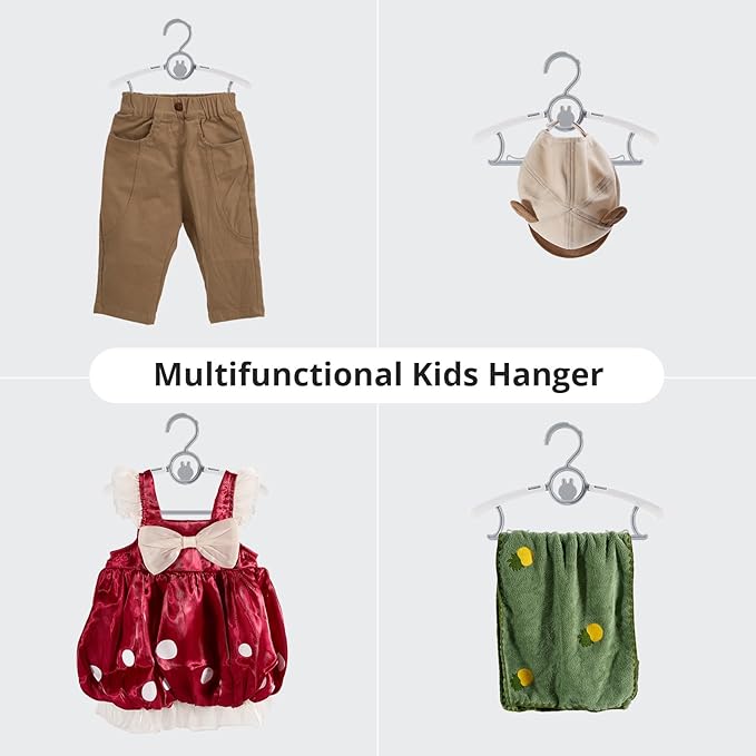 Baby Hangers for Closet Adjustable, Extendable & Stackable Kids Hangers, 11~14inch Non-Slip Plastic Kid Hangeres, Toddler Hangeres for Infant Baby Toddler Children Nursery Teen, Mix Colors, 20PACK