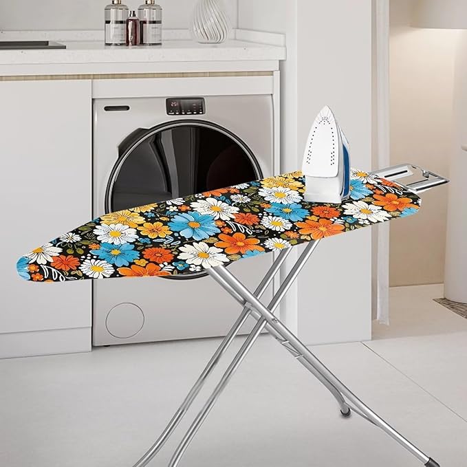 SEANATIVE Hippie Floral Ironing Board Cover and Pad Heat Reflective Ironing Pad Cover Sea Iron Board Cover for Home Decor
