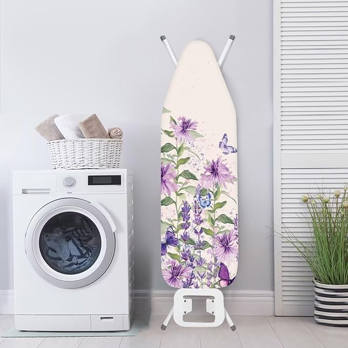 Floral Ironing Board Cover,Floral Ironing Board Cover,Iron Board Cover Standard Size,Ironing Board Cover,Floral Print Purple XX-Large