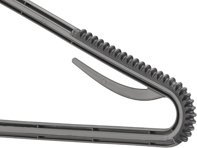 Whitmor Slim Sure-Grip Hangers with Swivel Hook - White and Gray - Set of 20