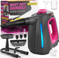 Heavy Duty Handheld Steam Cleaner for Cleaning with Lockable Steam Button&11pcs Accessories, Unlimited Water Addition for Continuous Steaming, Multi-Purpose Steamer for Cleaning Car, Grout (Purple)