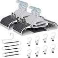 VECELO 50 Pack Coat Hangers, Premium Quality Plastic Suit Clothes Hanger, Non-Slip, Heavy-Duty, S-Shaped Opening, 360º Swivel Hook, Space-Saving for Bedroom Closet