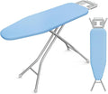 Yaheetech Foldable Ironing Board, Heavy Duty Iron Board with 9 Adjustable Heights, 4 Layer Cover and Safety Iron Rest, 52X14 Compact and Space Save Iron Board for Home Laundry Room Use, Blue