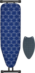 Classic Ironing Board, Compact and Space Saver,Size 43 x 13 Ironing Board, Extra Wide Ironing Area with Extra Thick Heavy Duty Padded, Stable Structure,Easy to Fold Blue Geometry