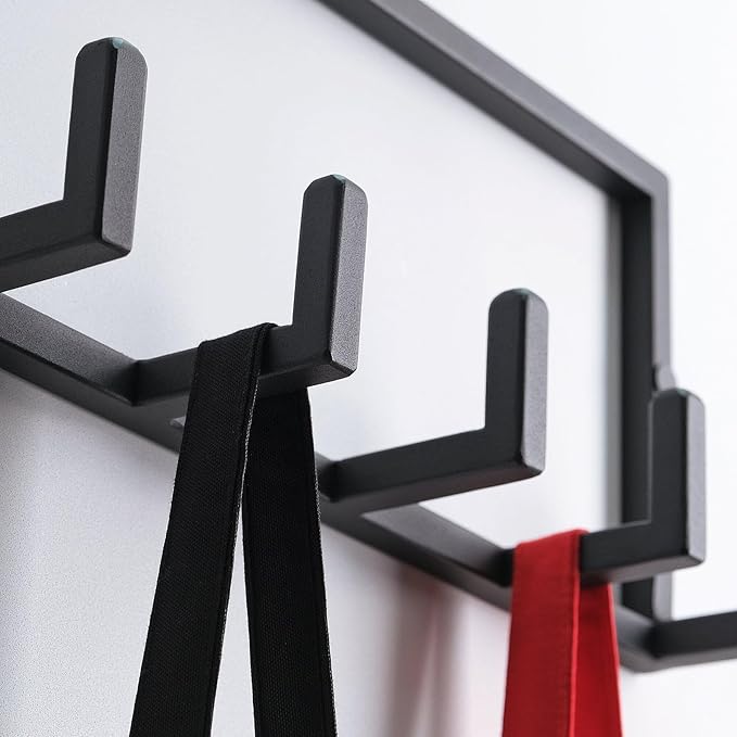 DEKADRON Metal Coat Rack Wall Mounted – Multi-Hook Hanging Rack for Coats, Bags & Hats – Easy Install, Rust-Resistant, Indoor & Outdoor Use (7 Hook (Small Size): 60cm(W) x 20cm(H) x 8cm(D))