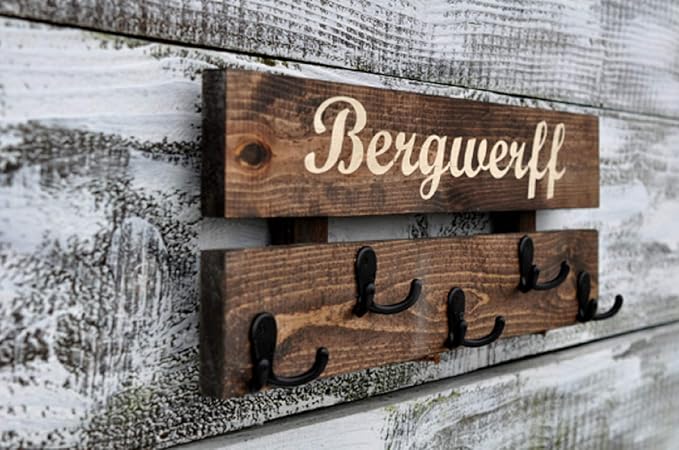 Personalized coat rack your choice of color combination rustic entry way organizer 5 hooks wall mounted storage
