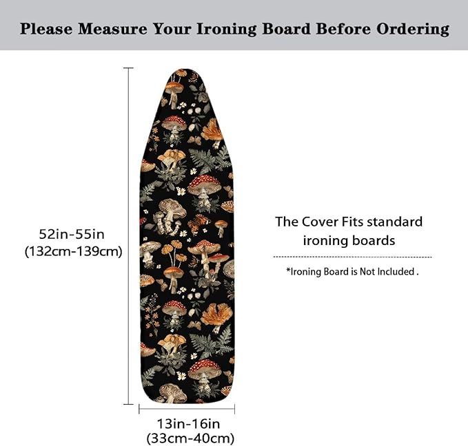 SEANATIVE Vintage Red Mushroom Ironing Board Cover Tabletop Ironing Board Protective Cover Washable Replacement Non-Slip Iron Pad Covers