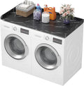 Lifewit Washer Dryer Countertop, Melamine Covers with Edge Rails for The Top, Laundry Room Storage and Organization, Spice Type, Hold 200lbs, Black Marble, 54" x 27.5"