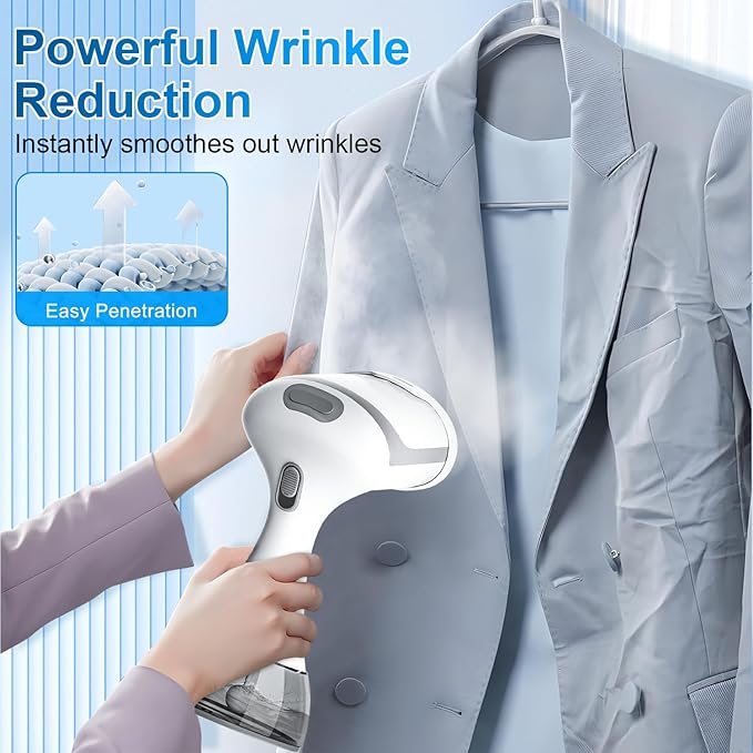 Steamer for Clothes, Portable Clothes Steamer for Fabric Wrinkles Remover, 2000W Handheld Steamer with 280ml Tank, 20-Second Fast Heat-up, Convenient Clothes Steamer for Home, Office and Travel