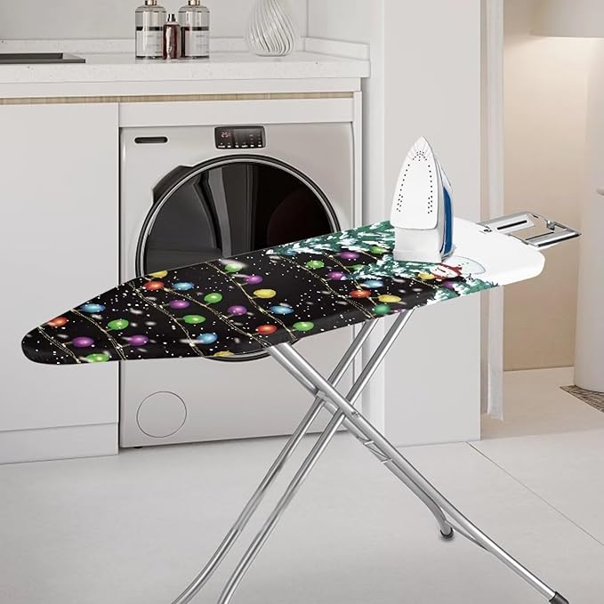 GLENLCWE Christmas Style Ironing Board Cover Full Size Heavy Duty Iron Pad Cover Farmhouse Iron Board Cover with Hook and Loop,Easy to Install Christmas Decorations