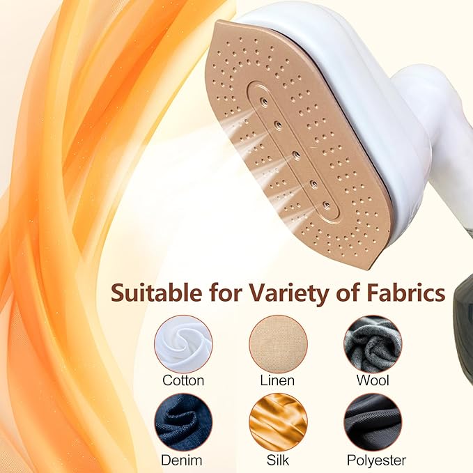 2 in 1 Steamer & Iron,1200W Portable Travel Garment Steamer for Clothes, 7.8OZ Large Tank, Handheld Wrinkle Remover, 25S Fast Heat-up, Quick Wrinkle Remover, Compact Size for Travel