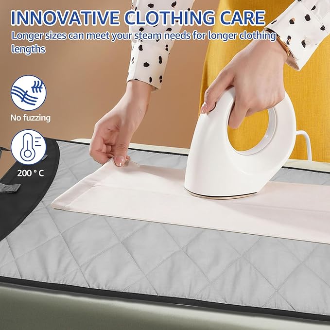 Over-The-Door Steamer Pad, Portable Vertical Ironing & Pressing Board, Ideal for Home & Travel Use, 45.27x18.89in, Convenient & Space-Saving Clothes Steamer