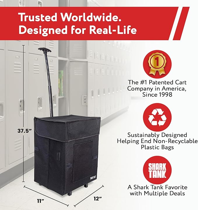 dbest products Smart Cart Rolling Multipurpose Collapsible Basket Scrapbooking Blackout