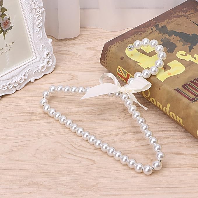 Fashion Pearl Bow Clothes Clothing Hanger for Kids Children Pet Dog