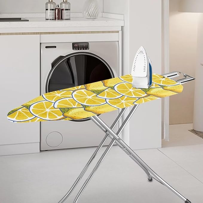 Lemon Ironing Board Covers for Full Size, Extra Long and Wide Large Ironing Boards Cover, Heavy Duty Padded, Elastic Edge