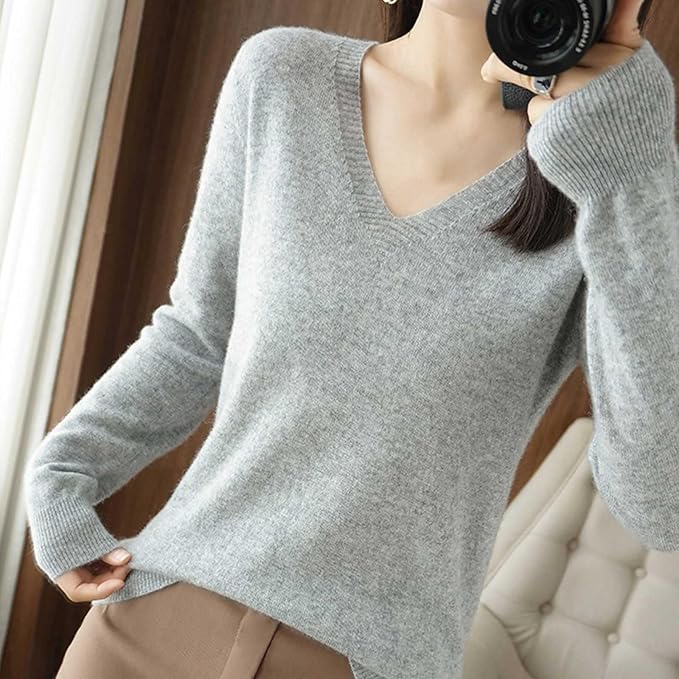 Merino Wool Cashmere Sweaters for Women 2025 Oversized Soft Sweater Long Sleeves Casual Loose Pullover Knitted Tops