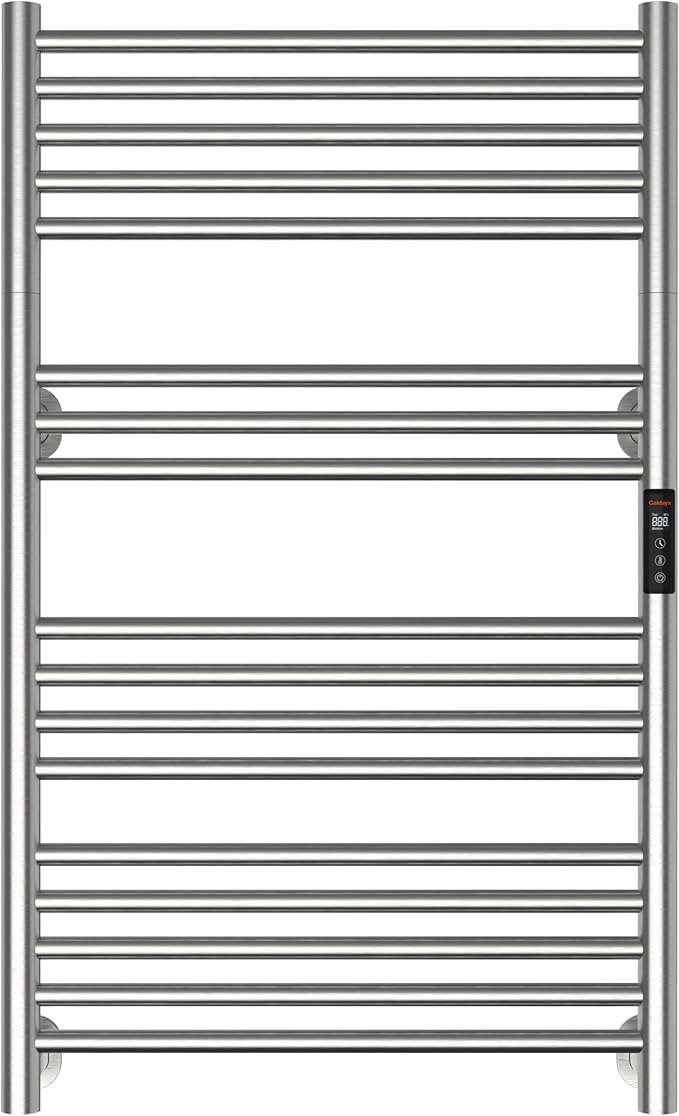 High-Density Foldable Heated Towel Rack, Smart Dual-Zone App/Voice Control Towel Warmer Rack, GFCI Plug-in/Hardwired, Wall-Mount, Drill-Free Install, Brushed, CA3-900X550-Ultra-S