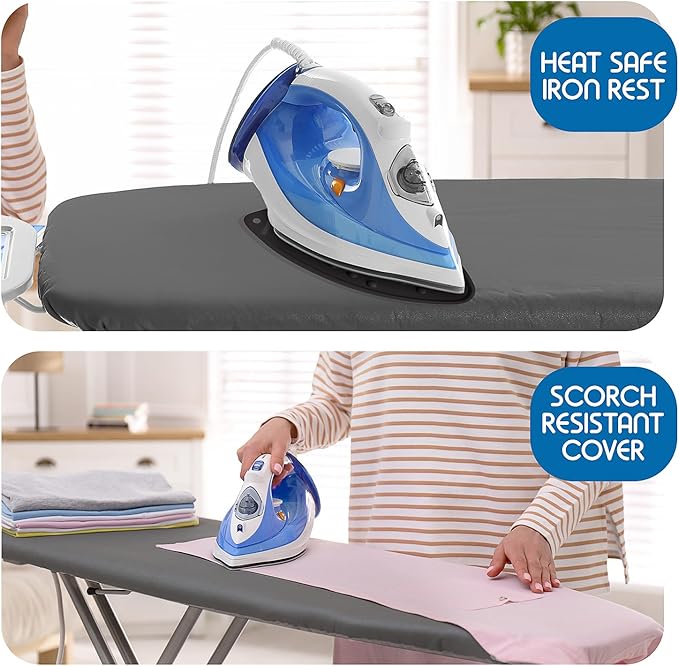 Set of 3 Ironing Board Holder Wall Mount & Over The Door Hanger, Laundry Room Ironing Board & Iron Hanger, Storage Caddy Iron Holder T&V Shaped Ironing Board Cover and Pad Set Full Size Iron Holder
