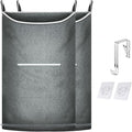 XL Large Hanging Laundry Hamper, Over the Door Laundry Bag with Zipper and Wide Open Top,Hanging Hamper for Storage Laundry, Clothes, Toys,36x 22 Inch, Heather Grey 2Pack.