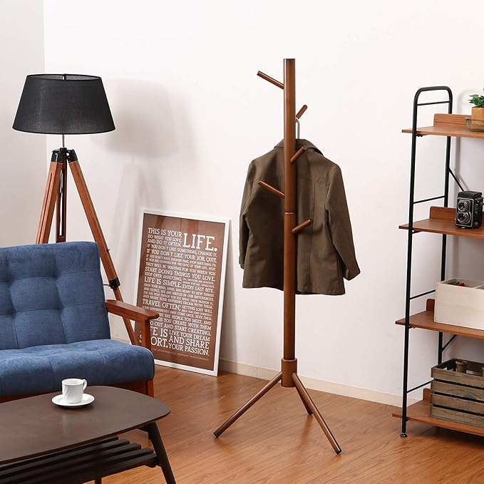 Fuji Boeki 10786 Coat Hanger, Hanger Rack, Wood, Width 20.1 x Depth 17.3 x Height 59.4 inches (51 x 44 x 151 cm),