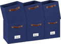 6-Pack Storage Cubes with Handles & Label Holders Basket, Closet Cube Home Organizer Bins(Blue, 10.5*10.5*11 inch)