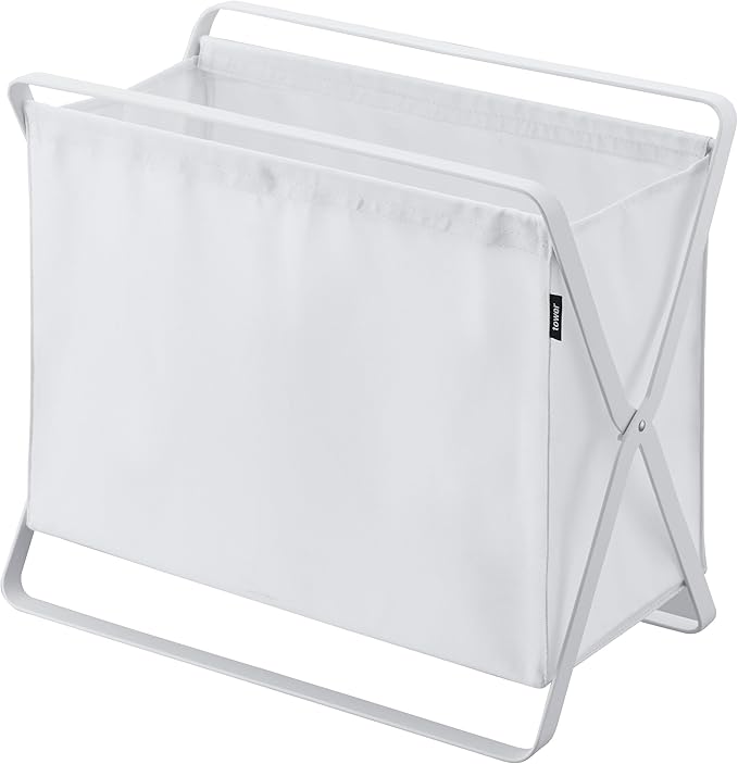 Yamazaki Home Tower Space Saving Storage Hamper, 16" - Steel - 8.5 Gallon, 32 Liters