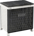 Laundry Hamper with Wheels and Lid, Foldable Clothes Basket for Small Spaces, Rolling Laundry Bin for Laundry Bathroom Bedroom Gym Room
