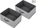 Storage Baskets, 15.7 Inch Woven Fabric Bins, Storage Cubes with Reinforced Handles, Organizer Bins for Closet Shelves, Foldable, for Toys, Clothes (2PCS/Grey-15.7*11*7.8inch)