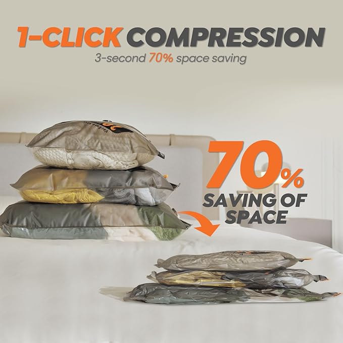 15 Pack 28" Vacuum Bags for Storage - No Pump, Compact & Airtight