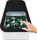 TidyFriend Laundry Pods Container with Slide Lid, 15" x 8.7" x 4.5", Airtight Storage Keeps Pods Fresh, Holds 9–10 lbs or 100–130 Pods, Laundry Detergent Container & Dishwasher Pod Holder (Black)