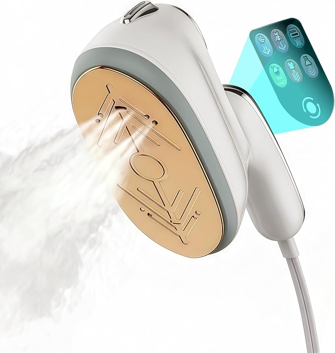 Travel Steamer for Clothes – 2026 Upgrade #1! 1300W Power 【160mL Tank & 10s Heat-Up】, 110-240V, 180° Rotating Handle, 6 Modes Ultra-Slim LCD Display – Perfect for Home & World Travel.