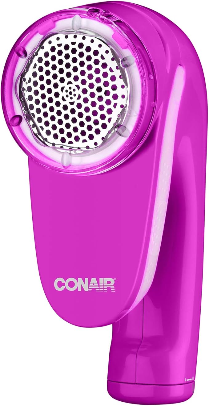 Conair Fabric Shaver and Lint Remover, Battery Operated Portable Fabric Shaver, Pink