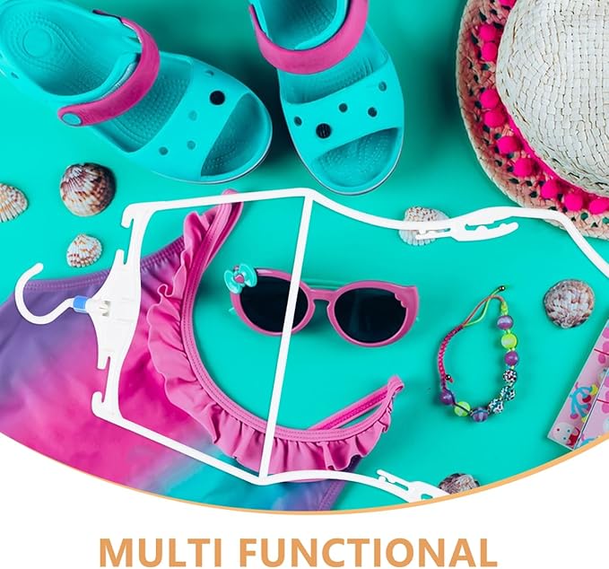 Kids Swimsuit Hangers 3 Pcs Plastic Bikini Display Clips Lightweight Swimwear Organizer for Home Travel Pool Storage and Retail Use