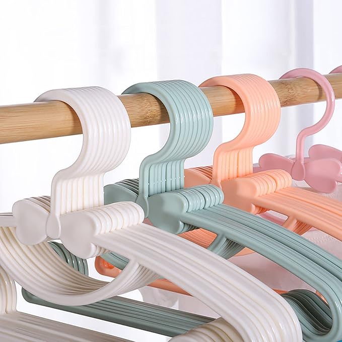 YYaaloa 60pcs Kids Clothes Hangers - Baby and Children's Plastic Infant Hangers - Very Durable for Toddlers (Style2 6 Colors)