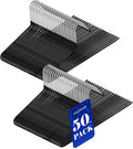 50 Pack Open Ended Pants Hangers with Non Slip Design,Suitable for Trousers,Jeans,Towels for Closet Space Saving,Durable Metal Material with Rubber Coating (Black)