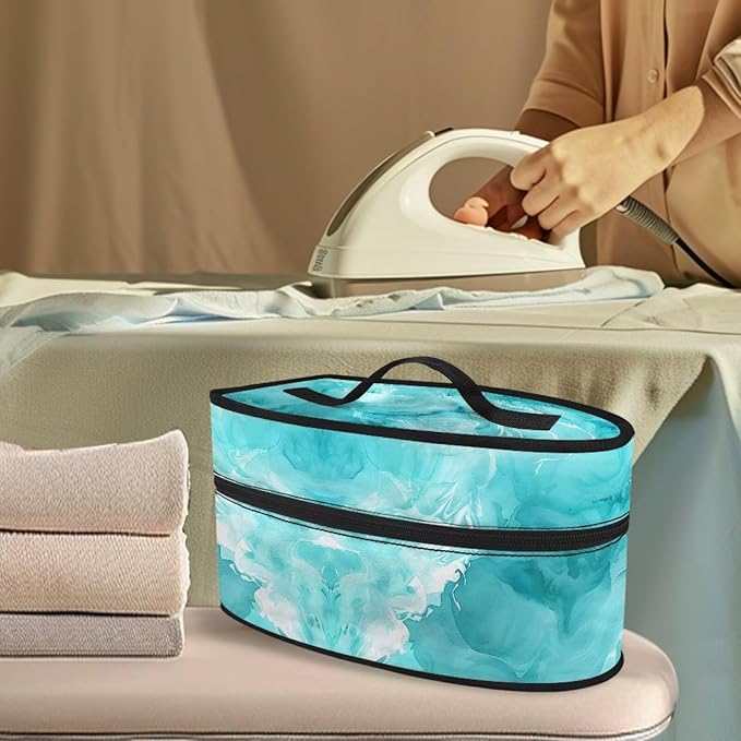 Marble Iron Storage Case Fits for Accessories Travel Irons Lightweight Easy to Clean Clothes Iron Storage Case with Zipper Closure