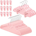 Tessco for you 40 Sets Pink Velvet Heart Hangers with Clips Non Slip Flocked Felt Heart Clothes Hangers 360° Degree Swivel Hook Space Saving Cute Drying Rack for Closet Space Saving Room Decor