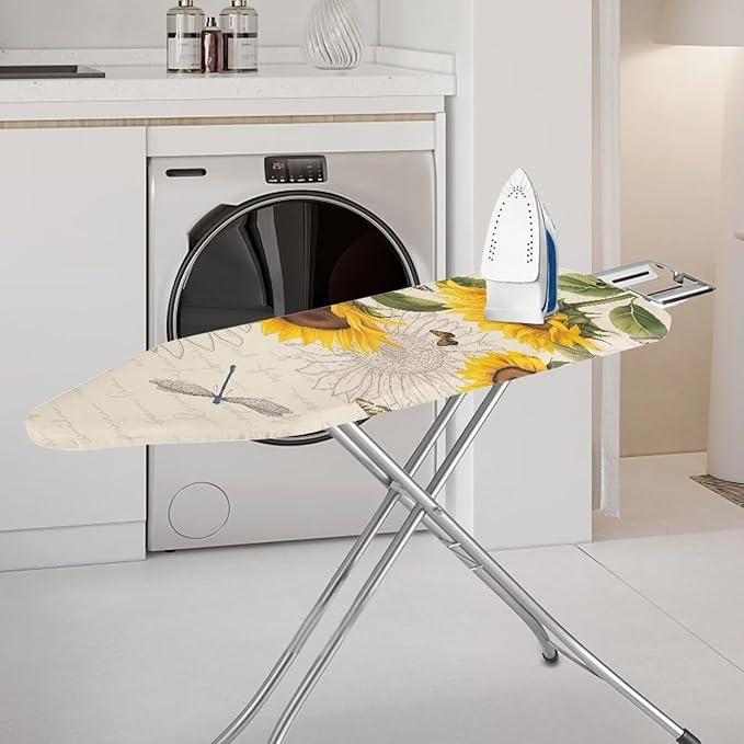 Flashideas Sunflower Dragonfly Ironing Board Cover Universal Stretchy Stain Reisstant Cover for Ironing Board with Adjustable Straps Ironing Board Accessories
