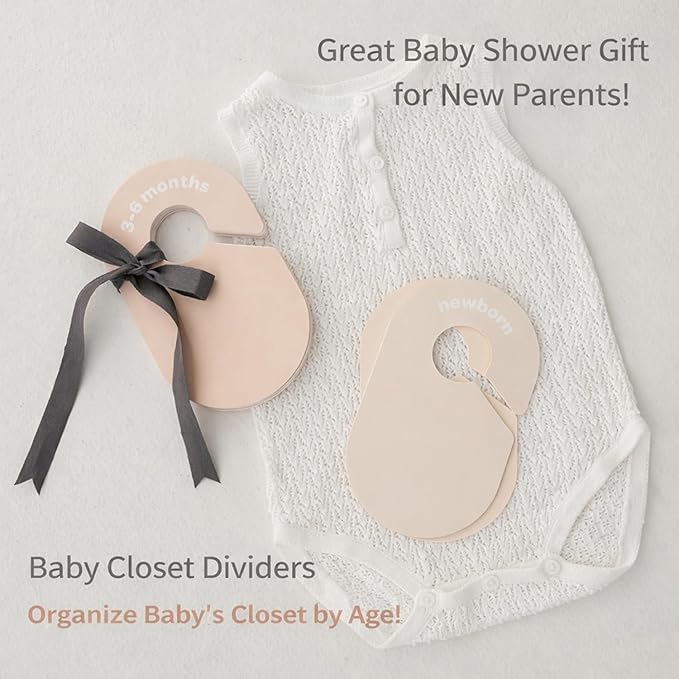 3 Sprouts Baby Closet Dividers Set of 8 - Toddler Clothes Organizer Hanger, Double-Sided Size Labels - Nursery Organization for Newborn Clothing, Infant, Boy & Girl - Checkerboard