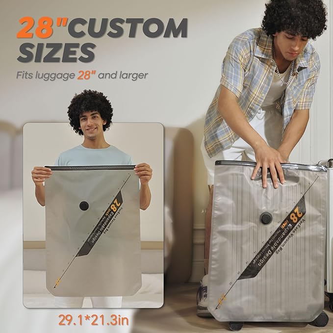 15 Pack 28" Vacuum Bags for Storage - No Pump, Compact & Airtight