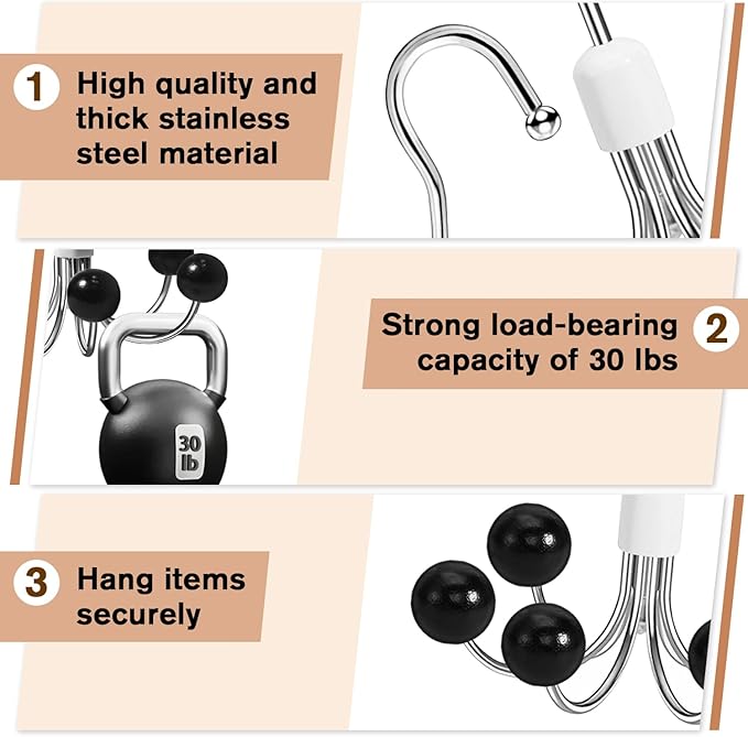 Hoodie Organizers 2-Pack, 6 Balls 360°Swivel Hoodie Hangers for Closet