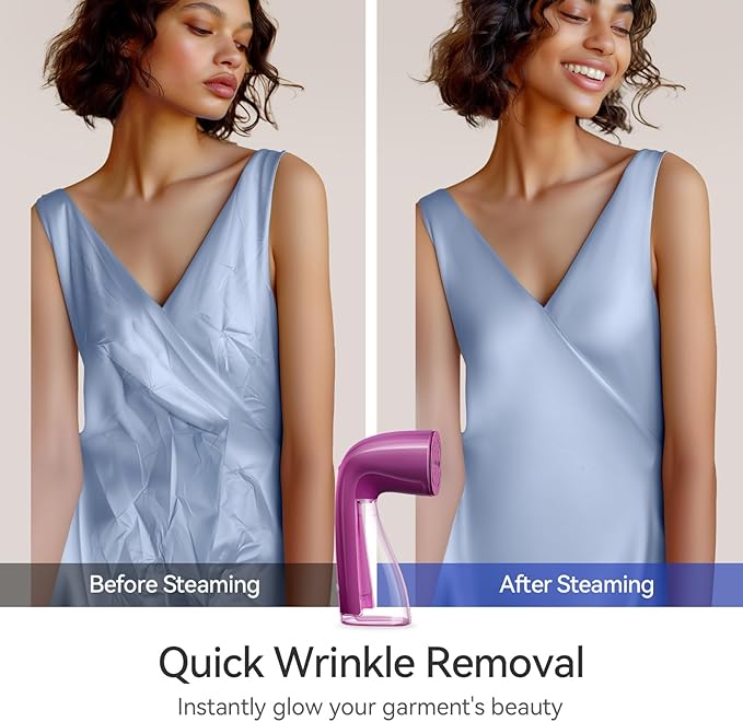 HiLIFE Steamer for Clothes, Handheld Portable Design, 1100W Powerful Steam, 300ml Larger Tank & No Leak Tech, 30S Fast Heat-up, Quick Wrinkle Remover, Compact Size for Travel, ONLY 120V-Orchid Purple