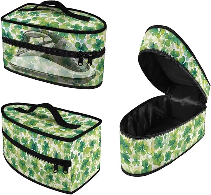 Green Shamrock Iron Tote Case for Travel Mini Steam Irons Dustproof Protective Carrying Bags Universal for Most Iron with Handle
