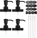 Plastic Soap Dispenser Set, 1.2CC Rustproof Pump and Lids for Regular Mouth Mason Jars, Quick Assemble Accessories for Farmhouse Kitchen Bathroom Counter Decor - 4 Pack Black